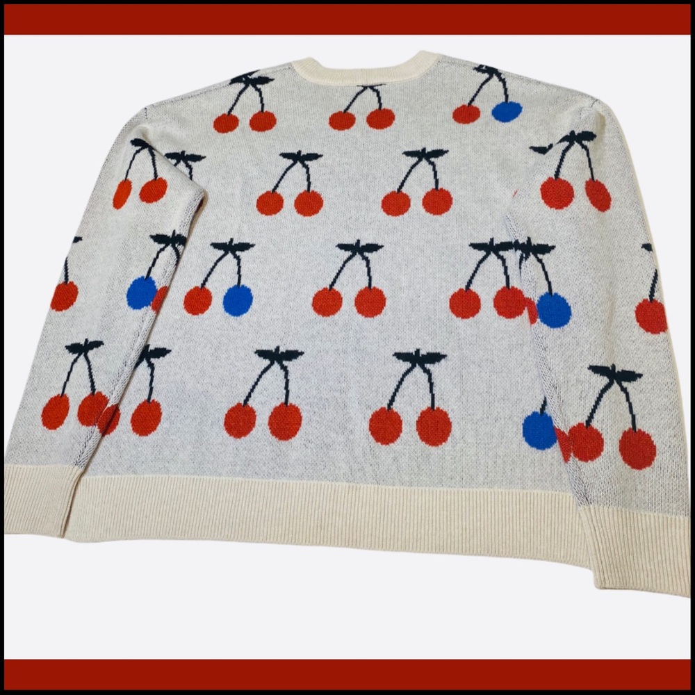 MADEWELL CHERRY JACQUARD PULLOVER SWEATER XS - Picture 10 of 14